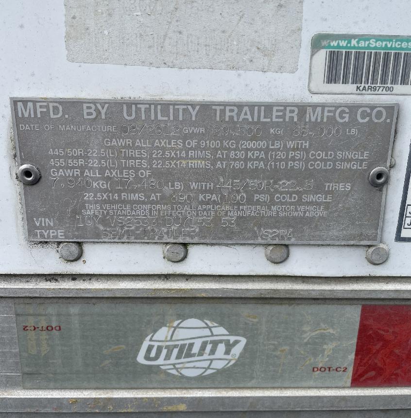  2013 Utility Reefer Trailer